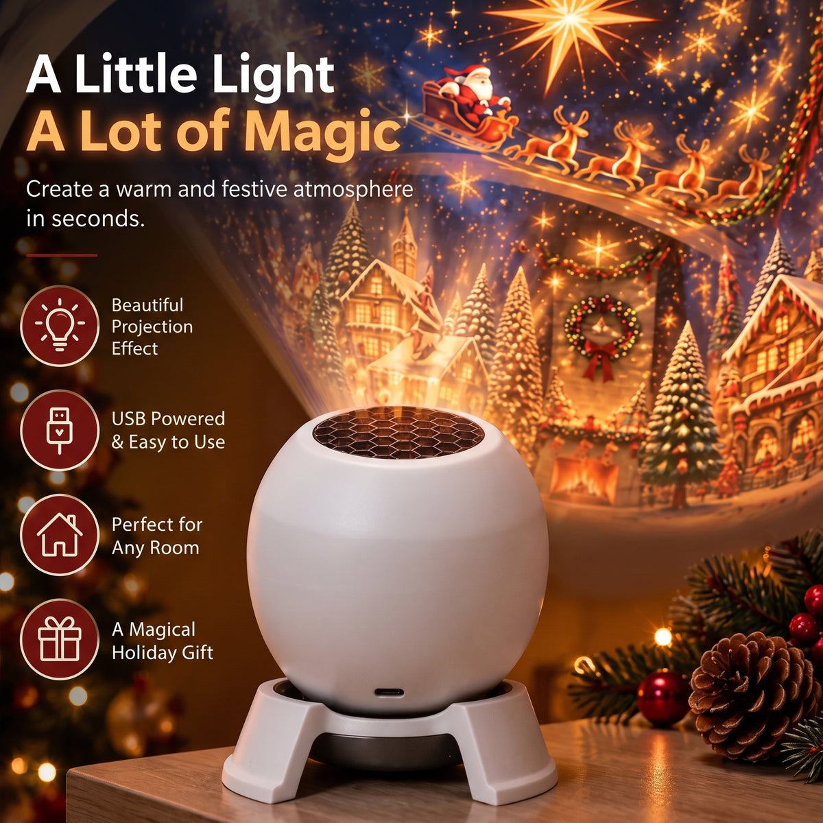 CozyCast™ Christmas Wonderland Projector